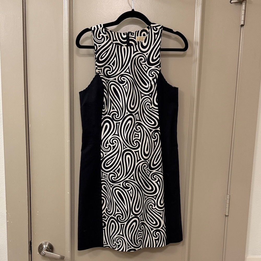 Michael Kors Black and White Swirl Mini Dress